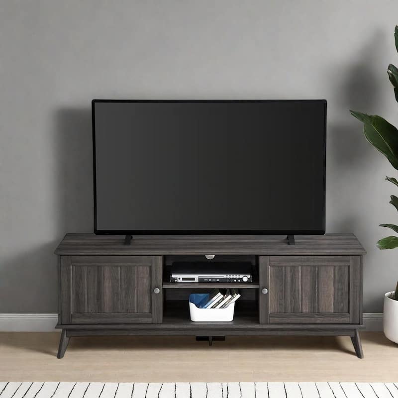 Newport Modern TV Stand Golden Oak Media Console Entertainment Center for Living Room, Stylish Storage Cabinet with Shelves - Beige