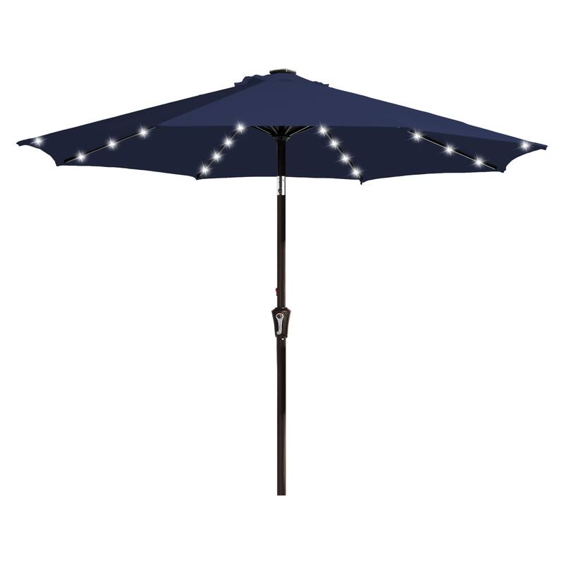 10ft Patio Market Umbrella with LED Lights,Crank & Tilt