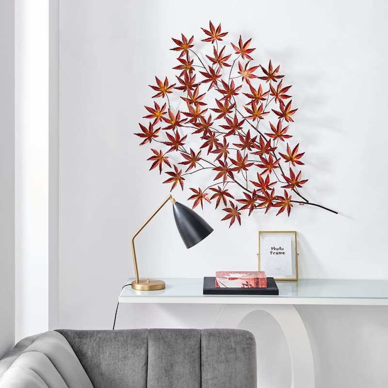 Handcrafted Metal Leaf Wall Sculpture
