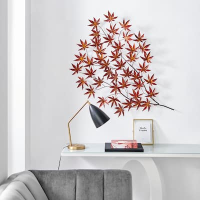 Handcrafted Metal Leaf Wall Sculpture