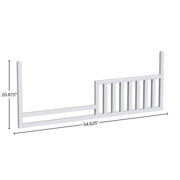 Rowan 55" Wide Convertible Toddler Rail, Ash Linen White