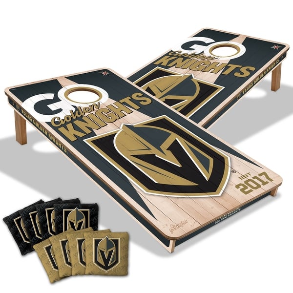 slide 2 of 5, Vegas Golden Knights NHL 2x4 Cornhole Board Set Include Carrying Case