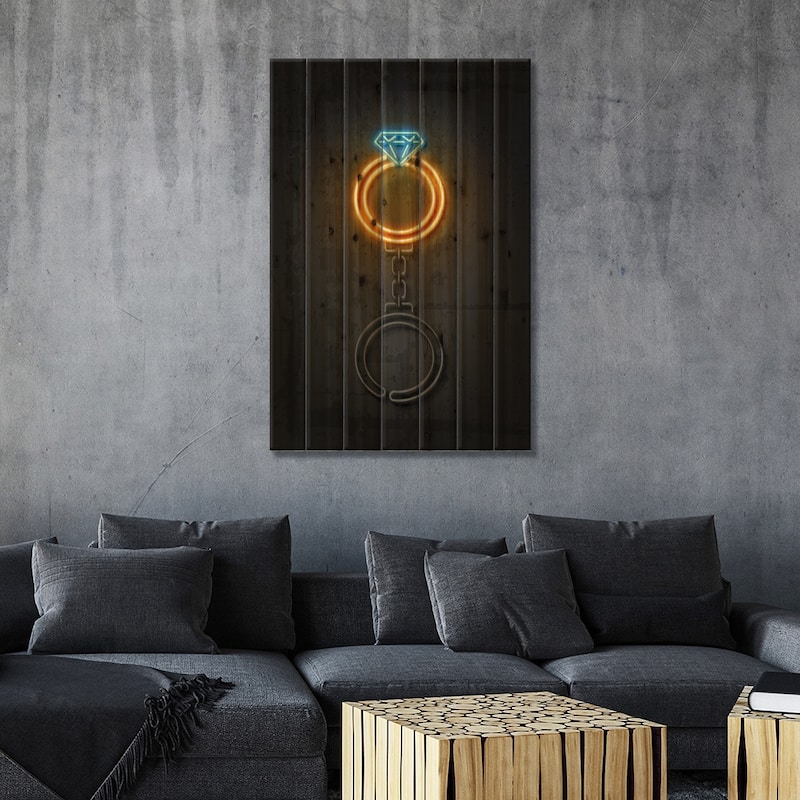 Diamond Ring Print On Wood by Octavian Mielu - Multi-Color