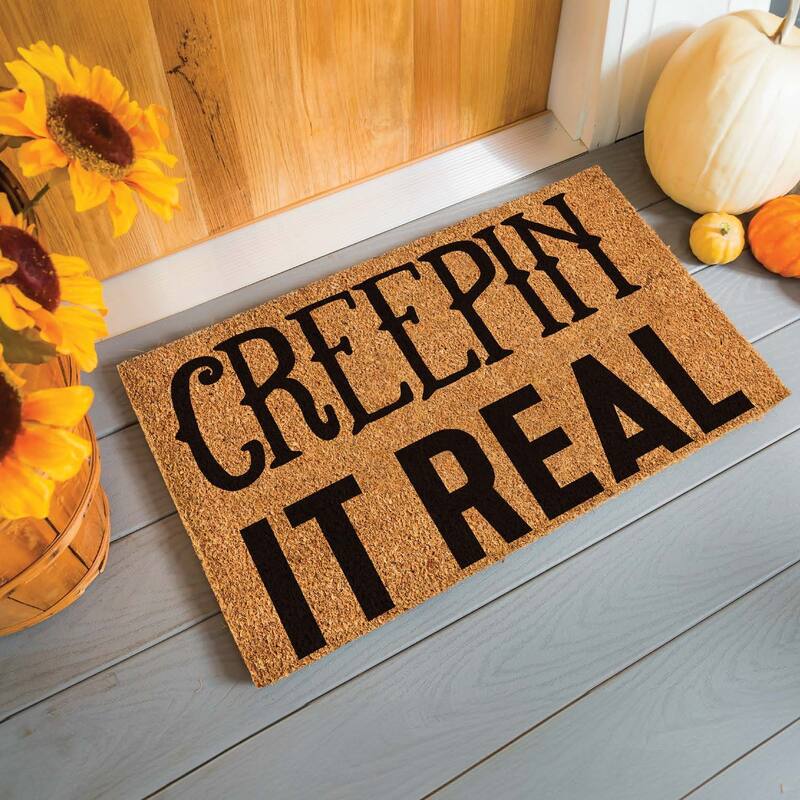 16 in. x 28 in. Coir Halloween Greeting "Creepin It Real" Door Mat