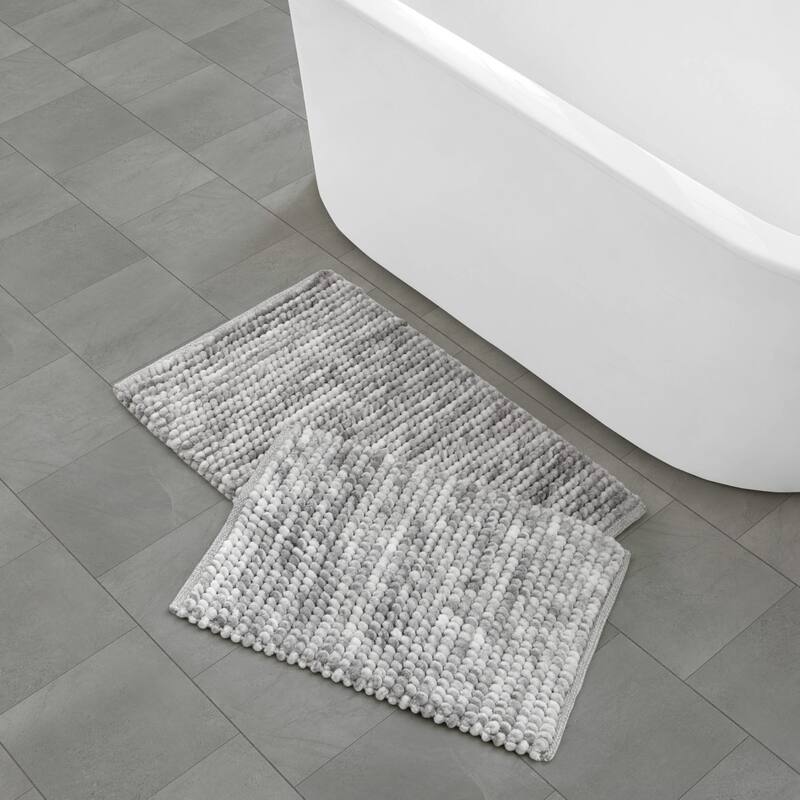French Connection Space Dye Chunky Chenille Bath Rugs