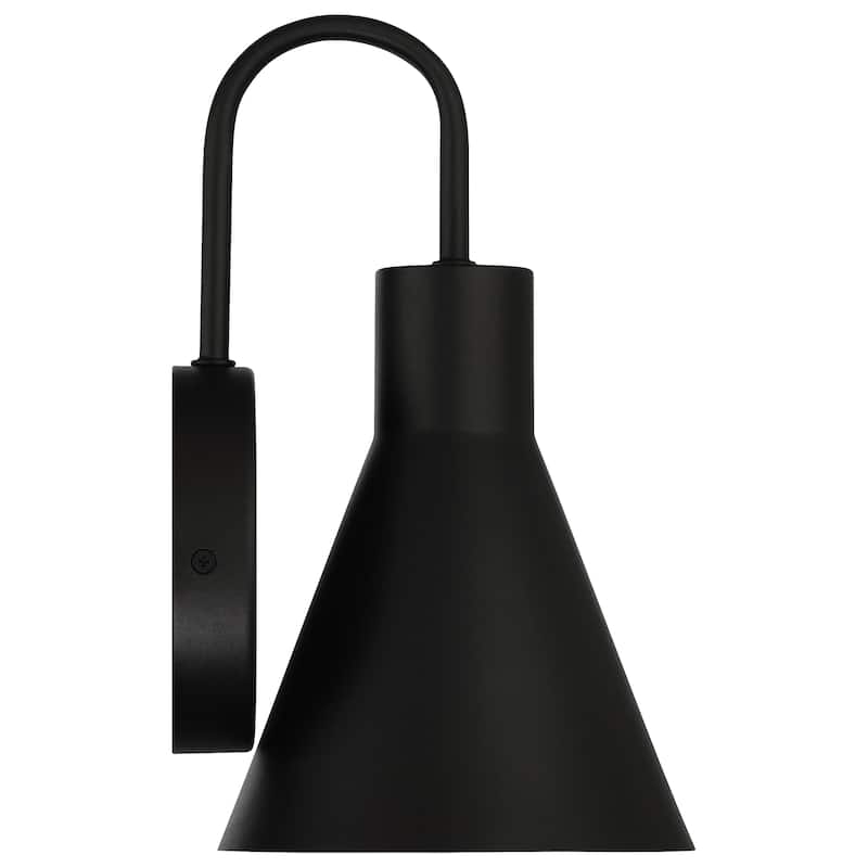Solano Outdoor LED Wall Mount - Round Backplate - Cone Shade