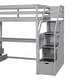 preview thumbnail 17 of 34, Twin Loft Bed with Desk and Shelves, Drawers, Storage Staircase, Gray