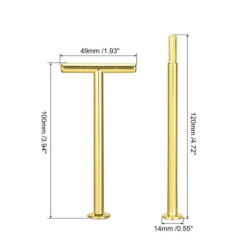 3 Set Cake Tray Stand Handle Plate Hardware Fitting, 3-Tiers T-Style - Gold