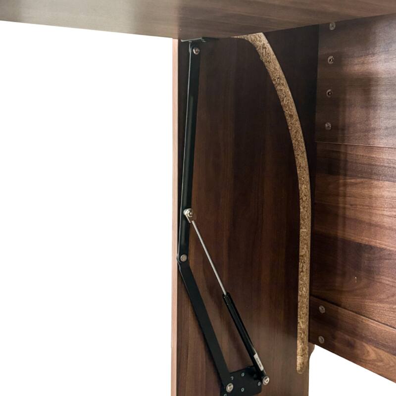 Folding Desk with Storage - Walnut