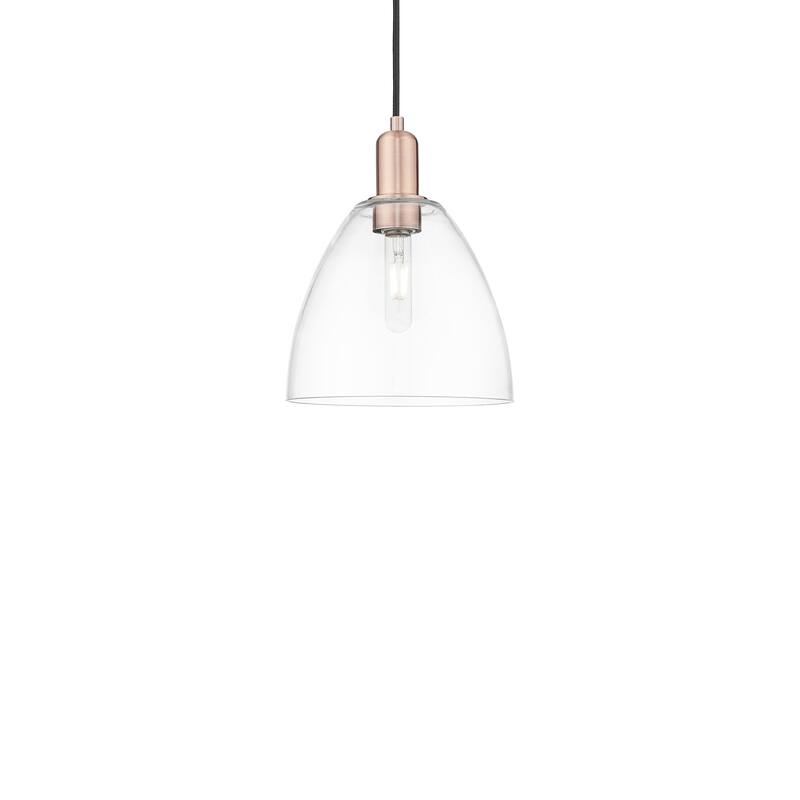 Innovations Lighting 716-1P-13-9 Bristol Pendant Bristol 9" Wide Mini - Antique Copper / Clear
