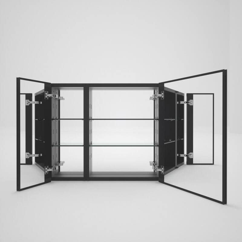 30" x 26" Rectangular Aluminum Surface Mount Medicine Cabinet with Mirror and Shelves - 30" x 26"