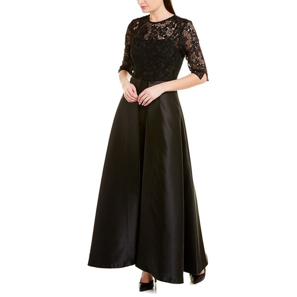 kay unger jumpsuit gown black