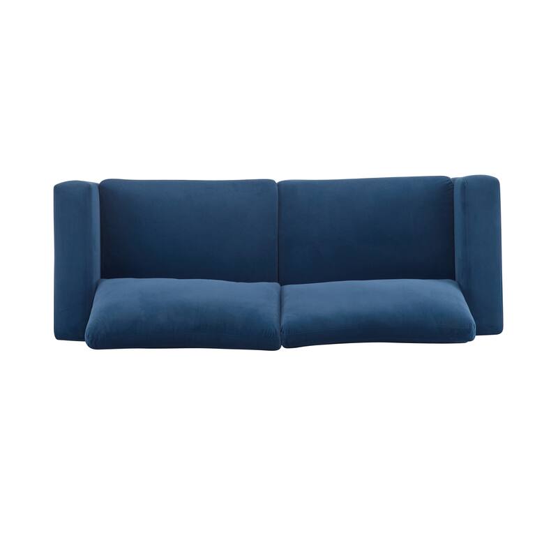 Modern Square Arm Sofa Couch, 81" Upholstered Living Room Loveseat Sofa with Wood Frame, Velvet Fabric Sofa for Bedroom