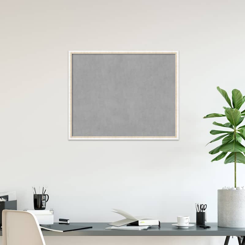 Amanti Art Morgan White Gold Framed Magnetic Board