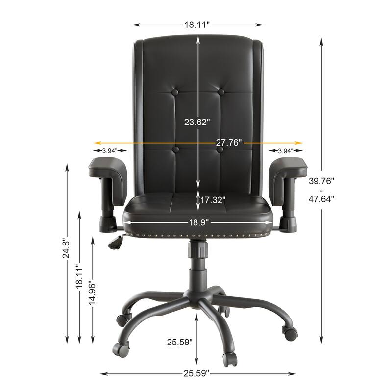 Adjustable Desk Chair Executive Office Chair Computer Chair Ergonomic Mid Back with 360°Swivel, Home Office Desk Chair
