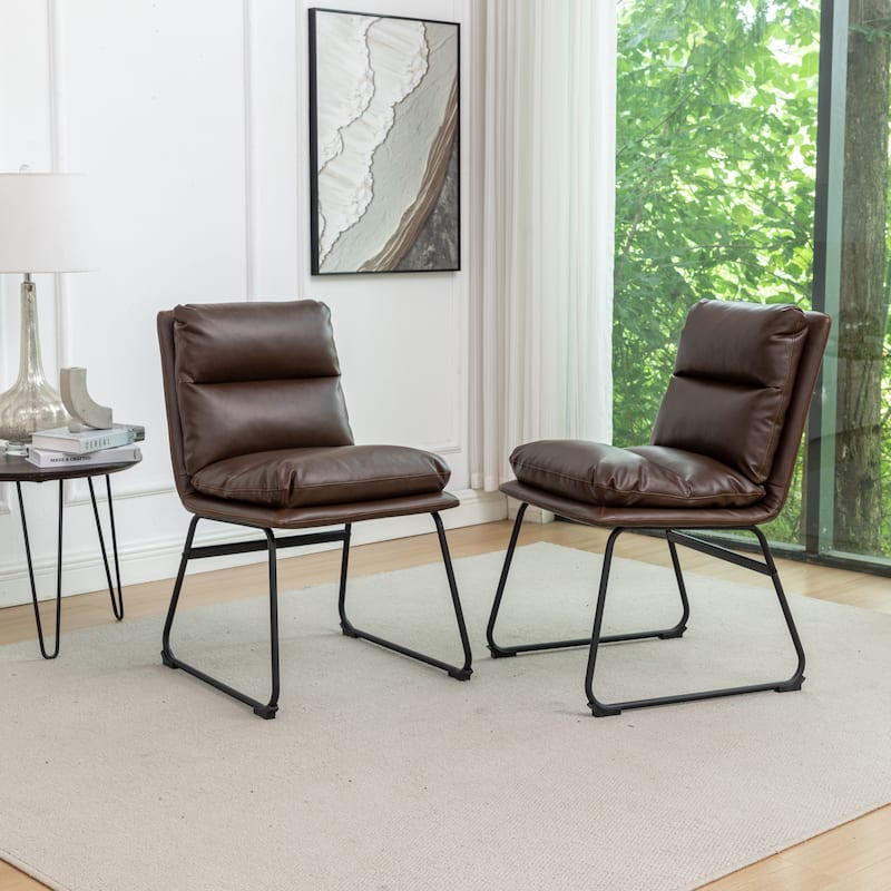 Roundhill Furniture Milos Upholstered Dining Chairs, Set of 2 - N/A