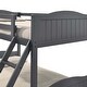 preview thumbnail 23 of 25, Elegant Twin over Full Bunk Bed with Camelback Headboard, Angled Ladder, Guardrails & Mission-Style Design