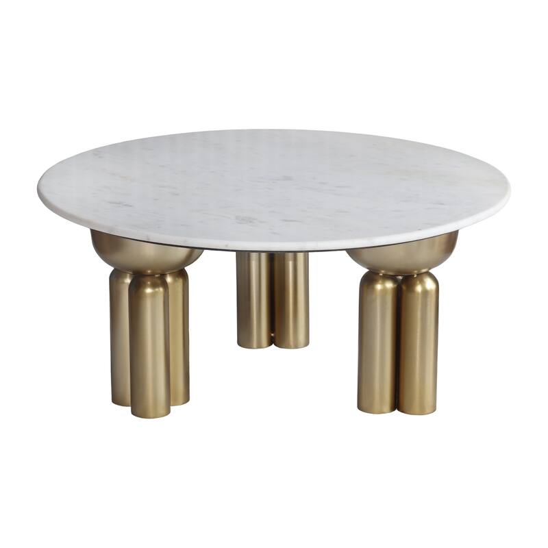 Sagebrook Home Metal Console with Marble Top - Elegant Storage Solution