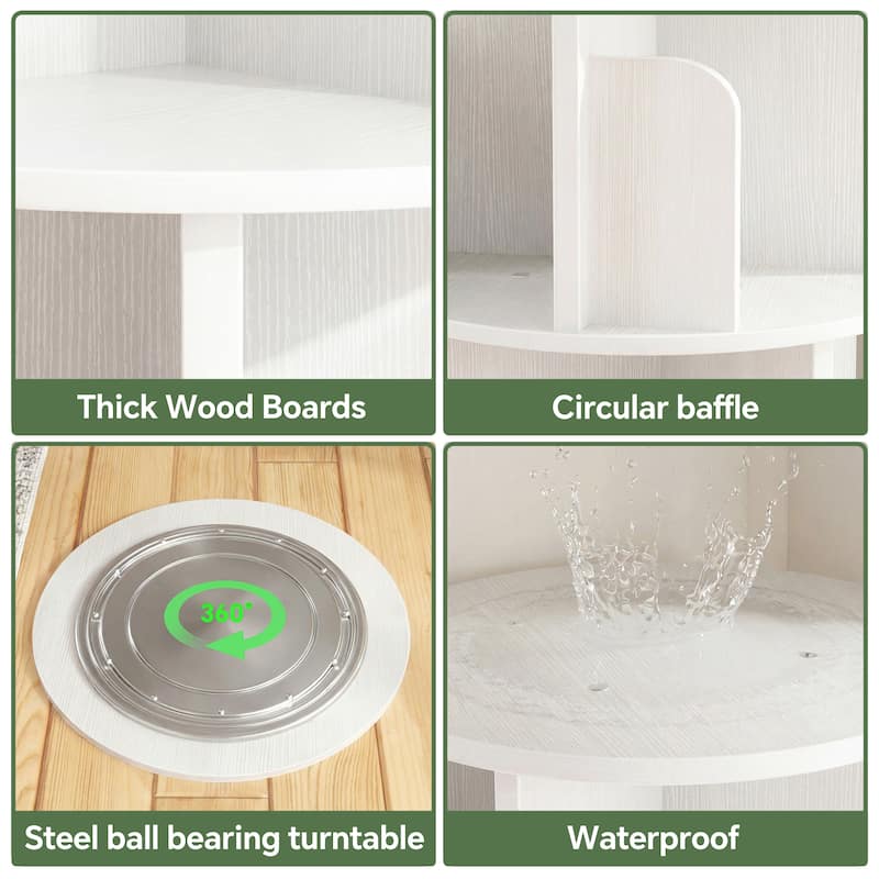 4/5/6 Tiers Round Rotating Bookcase, Revolving Floor Standing Bookshelf Corner Organizer Display