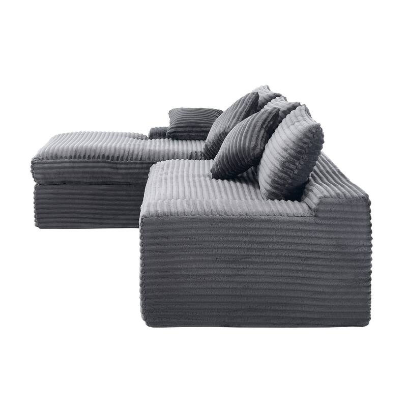 98" Modular Sectional Sofa for Living Room, L-Shape Couch 3 Seat Sofa Sponge Compression Sofa with Chaise Lounge