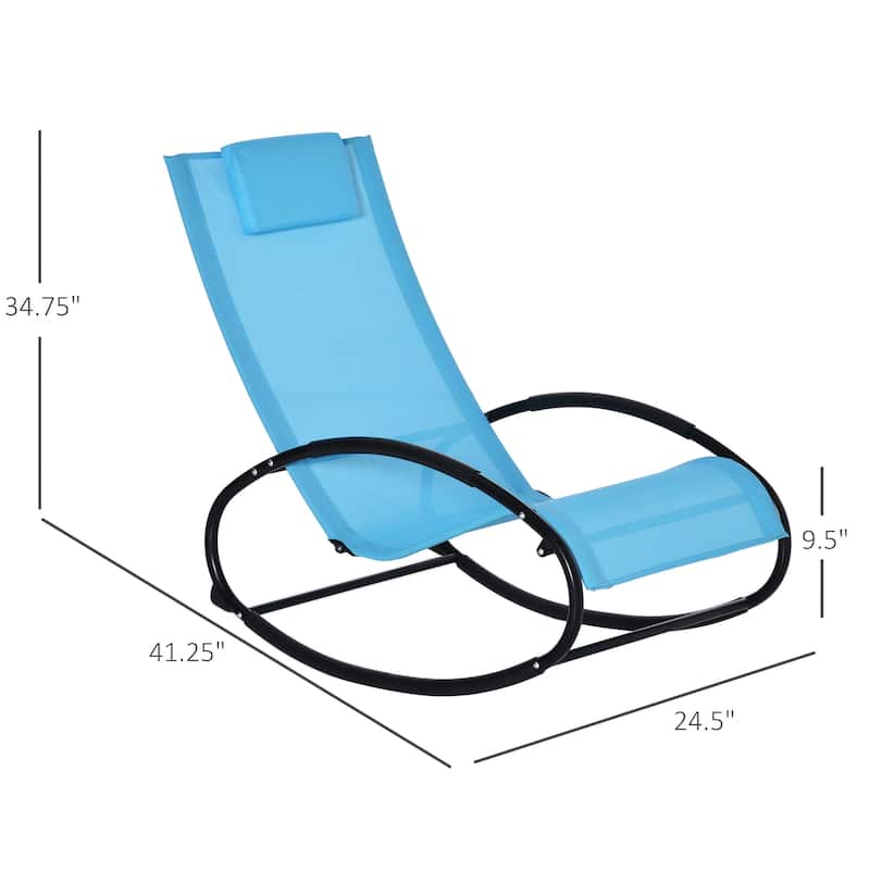 Outsunny Orbital Zero Gravity Patio Rocking Lounge Chair with Pillow