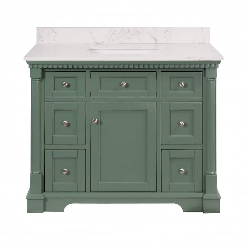 KitchenBathCollection Sydney 42" Bathroom Vanity with Engineered Marble Top