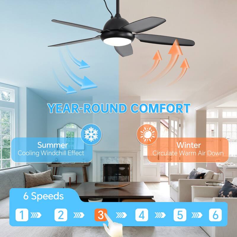Sofucor 52 Inch Waterproof Outdoor Ceiling Fan with Lights and Remote,IP65 Hanging Gazebo Fan,Wet Rated Plug in Fan with Cord