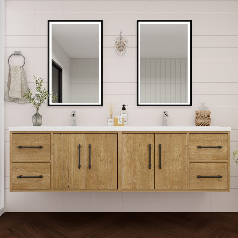 Victoria 72'' Wall-mounted Vanity with Double Reinforced Acrylic Sink - 71.5