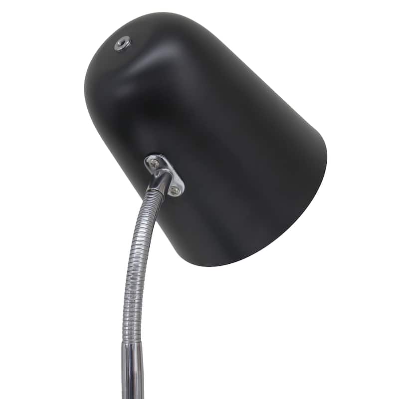 Minimalist Metal Gooseneck Desk Lamp with Adjustable Chrome Arm Modern Task Lighting Multiple Colors