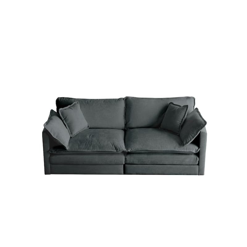 76.7" Chenille 3-Seater Sofa with Customizable Configurations and Premium Comfort
