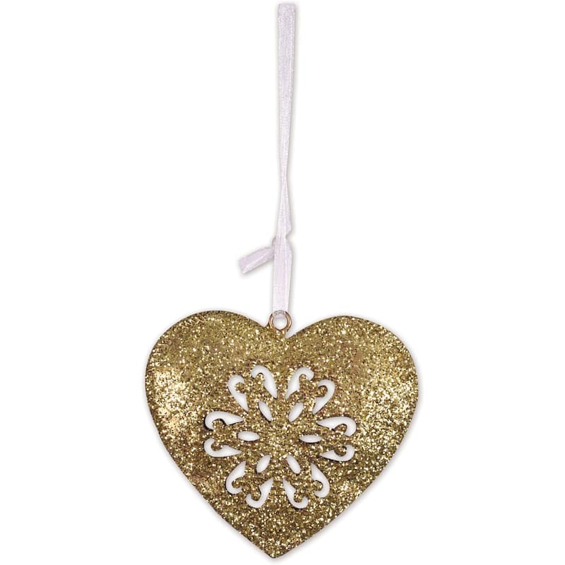 Gold Heart Ornament -Set of 4