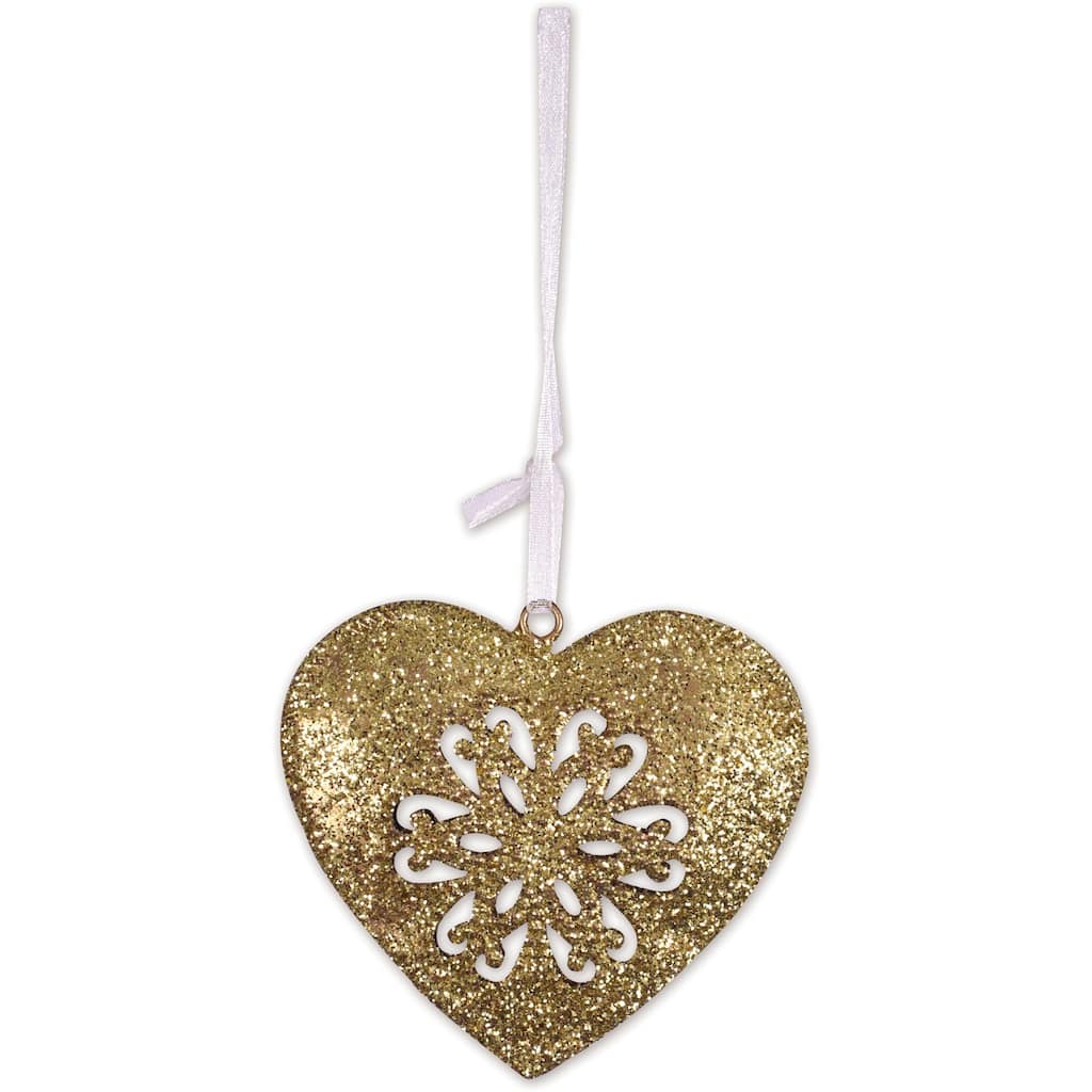 Gold Heart Ornament -Set of 4