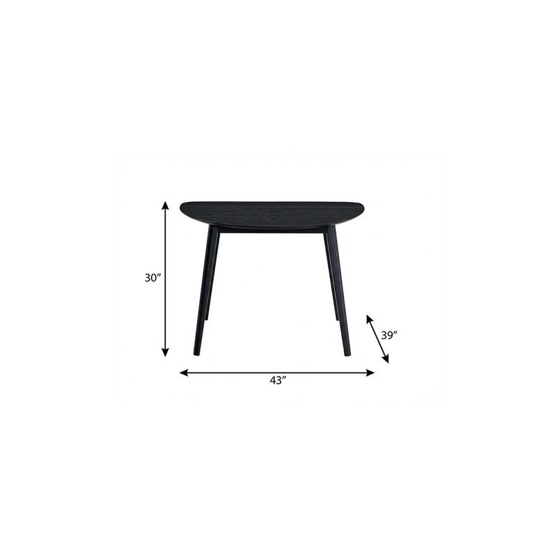 HomeRoots 43" Black Wood Dining Table - 43.00 in. x 30.00 in. x 39.00 in.