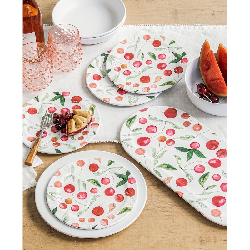 Abode Homewares Berries & Cherries Melamine Salad Plate - Multicolor - 8.5" - Set of 6