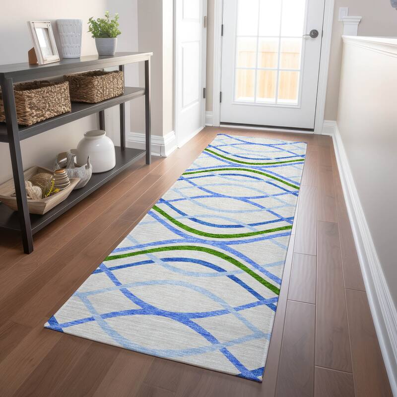 Premium Washable Super Soft Contemporary Dickerson Mayfield Rug - Sky - 2' 3" x 7' 6"