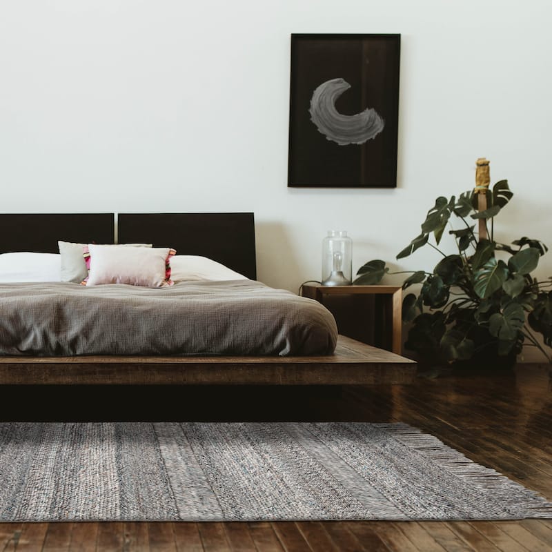 ECARPETGALLERY Braid weave Sienna Dark Grey Wool Rug - 5'1 x 8'1