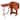 Lucca 5-Pc Snack Table Set with Storage Stand Teak Finish
