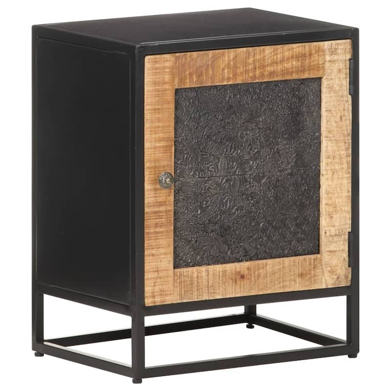 vidaXL Bedside Cabinet 15.7"x11.8"x19.7" Rough Mango Wood
