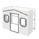 preview thumbnail 19 of 112, Solid Wood House Loft Bed with Window Design and Ladder, Twin/Full Size Playhouse Bed Loft Bed Frame with Guardrail for Kids