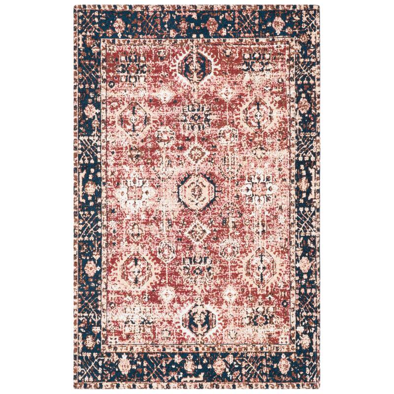SAFAVIEH Easy Care Machine Washable Dayenne Rug - 4' x 6' - Red/Navy