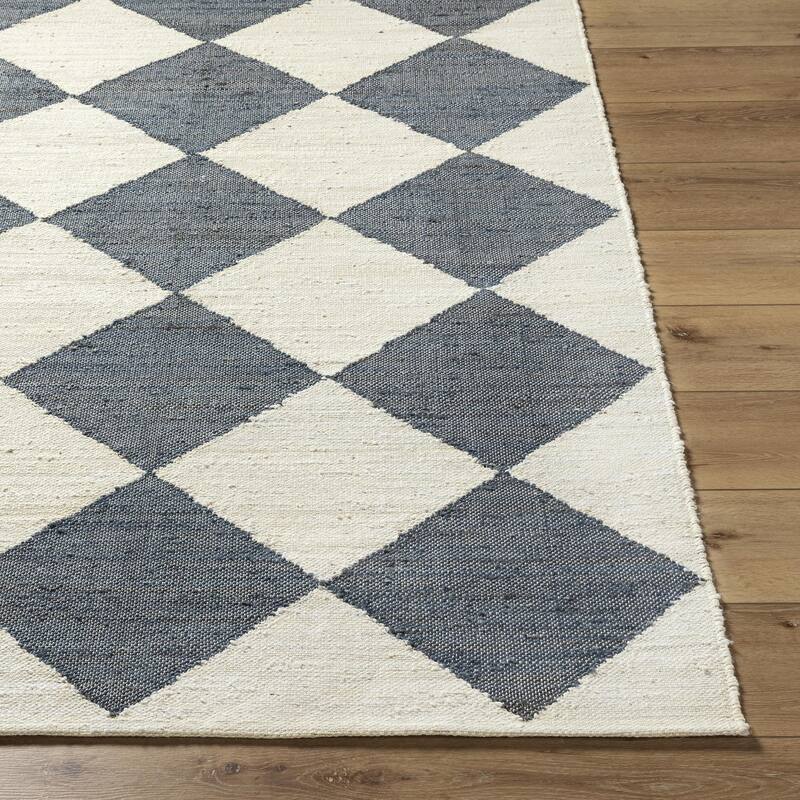 Wilfredo Transitional Checkered Jute Area Rug