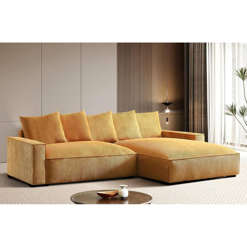 Transitional Luxe Upholstered Living Room Sectional 106.7 inch