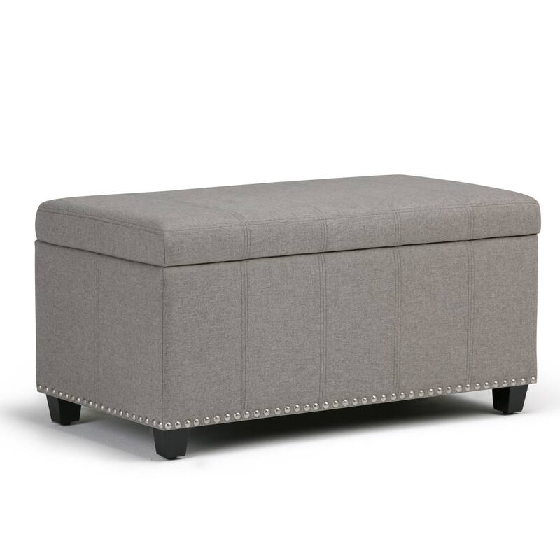 WYNDENHALL Megan 34 inch Wide Transitional Rectangle Storage Ottoman