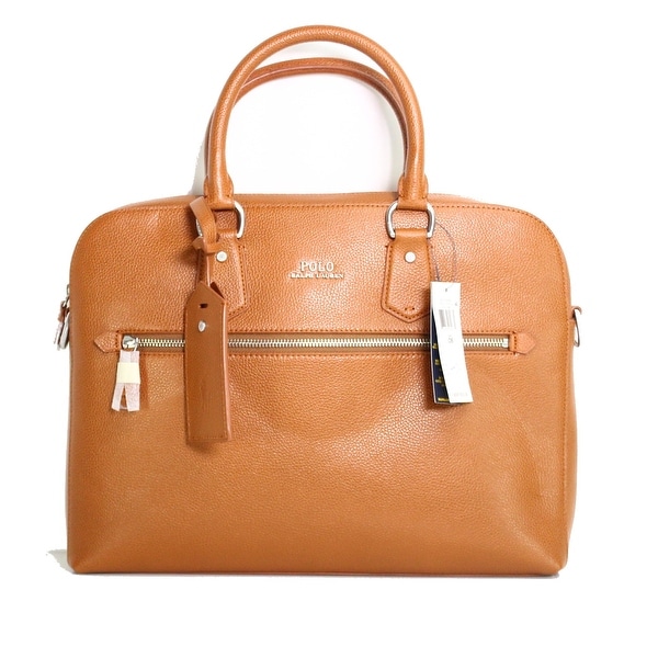 polo ralph lauren pebbled leather briefcase