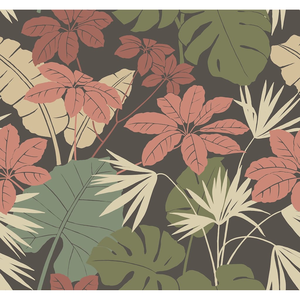 A-Street Prints Medellin Black Rainforest Floor Wallpaper