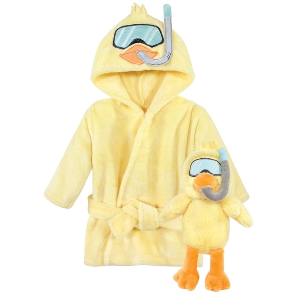 slide 1 of 1, Hudson Baby Plush Bathrobe and Toy Set, Scuba Duck, One Size - Scuba Duck - One Size One Size - Scuba Duck