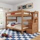 preview thumbnail 15 of 22, Max and Lily Modern Farmhouse Queen Over Queen Bunk Bed With Staircase Pecan Dip