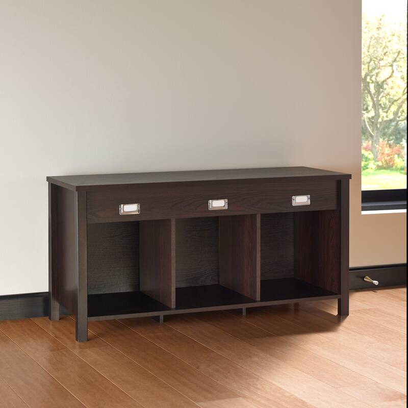 ClosetMaid Premium Cubeicals Black Walnut Laminate 3-Cube Storage Bench
