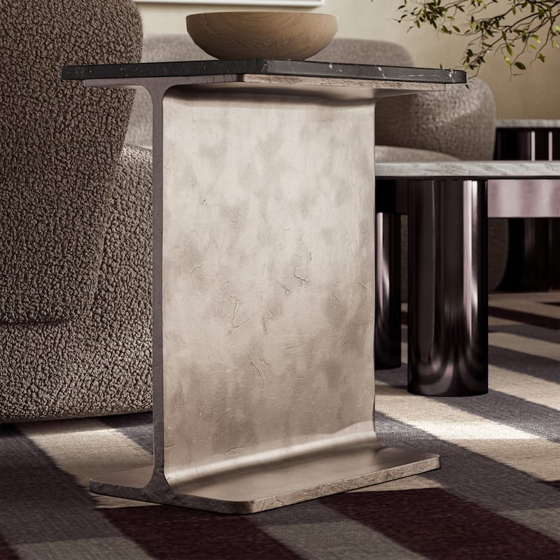 Marbelle - I-Beam Marble Side Table