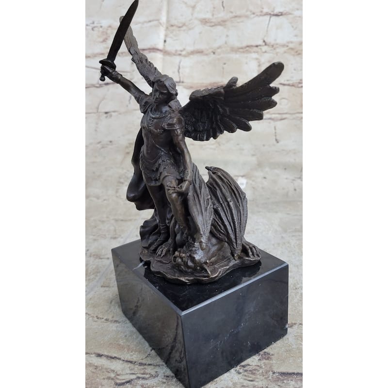 Signed Original Valli Religious Church St.Michael Lucifer Bronze Sculpture Sale